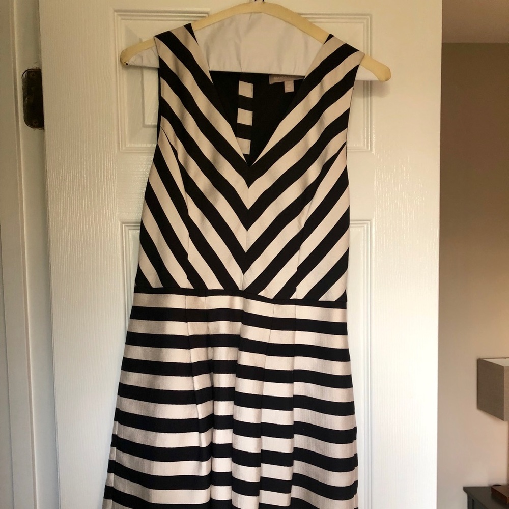 Banana Republic Black and White Striped Dress